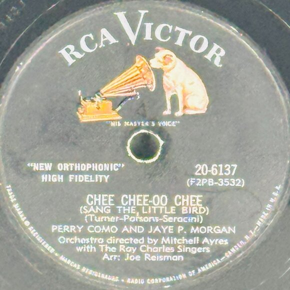 Perry Como & Jaye P. Morgan 20-6137 RCA Victor 78 RPM Shellac Chee Chee-oo Chee - Picture 2 of 4